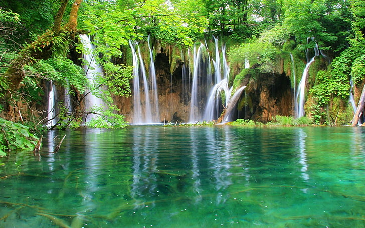 Parque Nacional dos Lagos Plitvice-Nature Landscape HD .., cachoeiras e água corrente, HD papel de parede