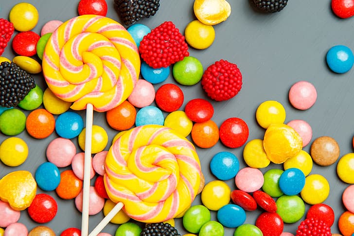 разноцветные, конфеты, сладости, леденцы, сладкое, леденец, HD обои