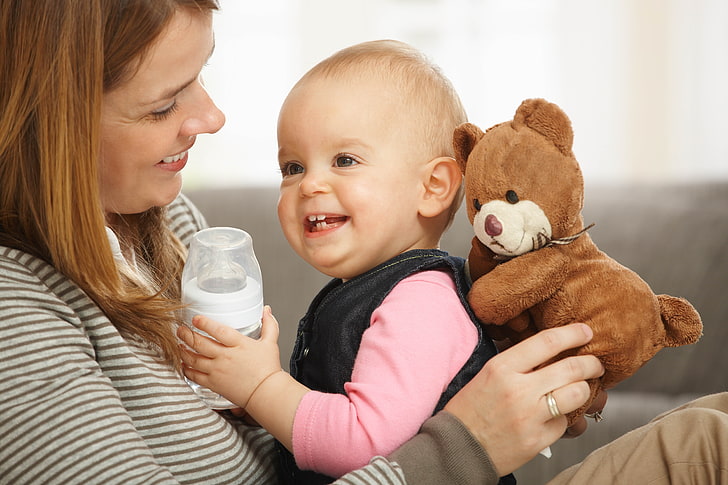 Braunbär Plüschtier, Mutter, Kind, Familie, Teddybär, Spielzeug, HD-Hintergrundbild