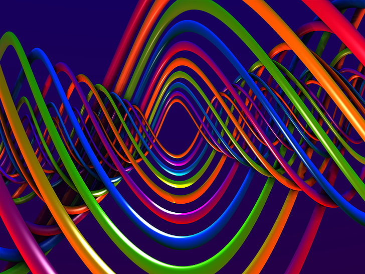 mehrfarbige Tapete, Spirale, Plexus, mehrfarbig, HD-Hintergrundbild