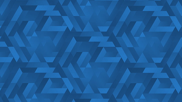 pola geometris biru dan abu-abu, biru, segitiga, tekstur, gradien, Wallpaper HD