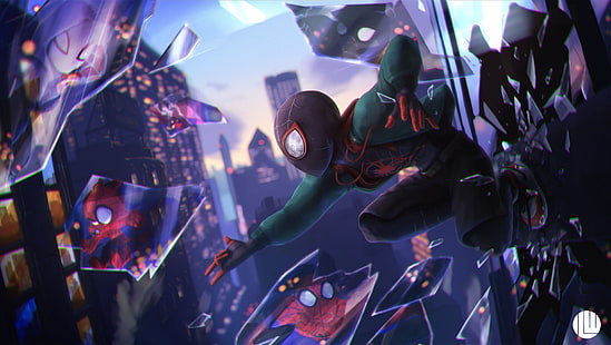  Movie, Spider-Man: Into The Spider-Verse, Miles Morales, Spider-Gwen, Spider-Ham, Spider-Man, HD wallpaper HD wallpaper