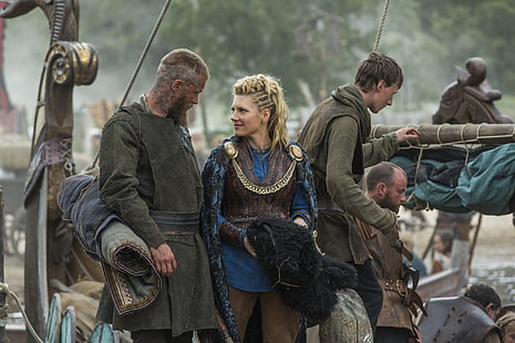 Lagertha, Ragnar Lodbrok, Vikingos, Fondo de pantalla HD HD wallpaper
