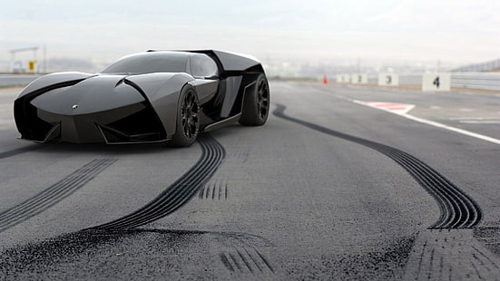 black Lamborghini sports car, car, Lamborghini, vehicle, black cars, HD wallpaper HD wallpaper