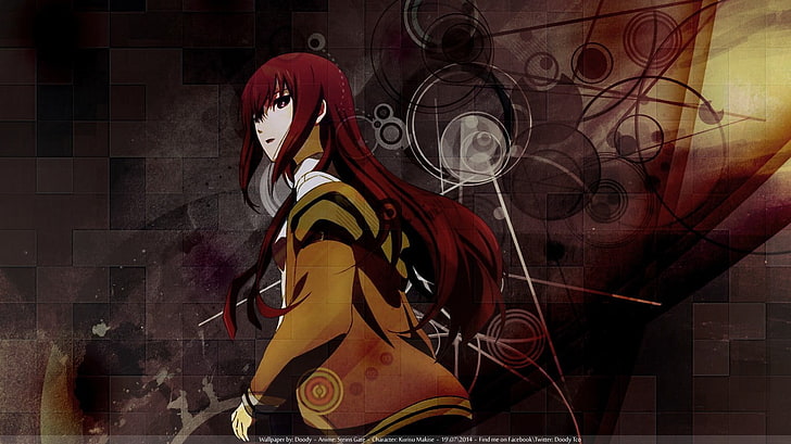 wallpaper digital karakter anime berambut merah, Steins; Gate, Makise Kurisu, Wallpaper HD