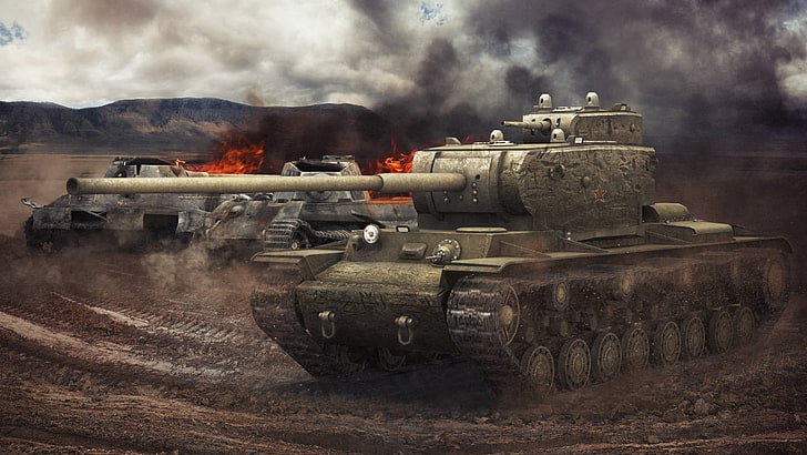 battle tank videogame application, World of Tanks, tank, wargaming, video games, KV-4, HD wallpaper