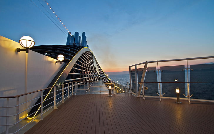 Cruise Ship Deck HD, architektura, statek, rejs, pokład, Tapety HD