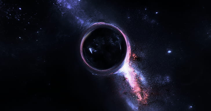 الفضاء ، المجرة ، الثقوب السوداء ، فن الفضاء ، الفن الرقمي، خلفية HD