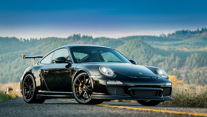Porsche, Porsche 911 GT3, Black Car, Car, Coupé, Porsche 911 GT3 RS, Sport Car, Tapety HD