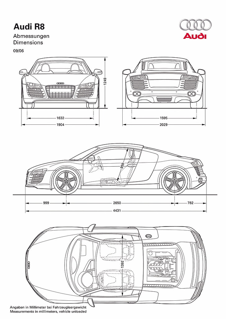 чертежи езды 2008 года Audi R8 Автомобили Audi HD Art, поездки, чертежи, HD обои, телефон обои