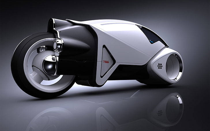 sepeda konsep putih dan hitam, konsep, prototipe, sepeda, masa depan, Wallpaper HD