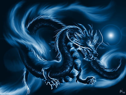 papier peint numérique dragon, dragon, Fond d'écran HD HD wallpaper