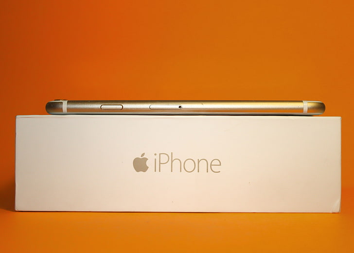 iPhone 6, iPhone, arancione, smartphone, telefono, Sfondo HD