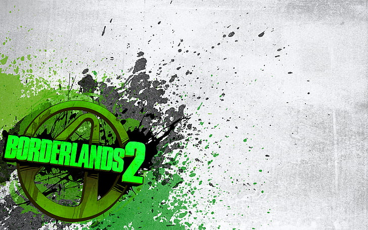 Borderlands Green Splatter HD, วิดีโอเกม, สีเขียว, เขตแดน, สาดน้ำ, วอลล์เปเปอร์ HD