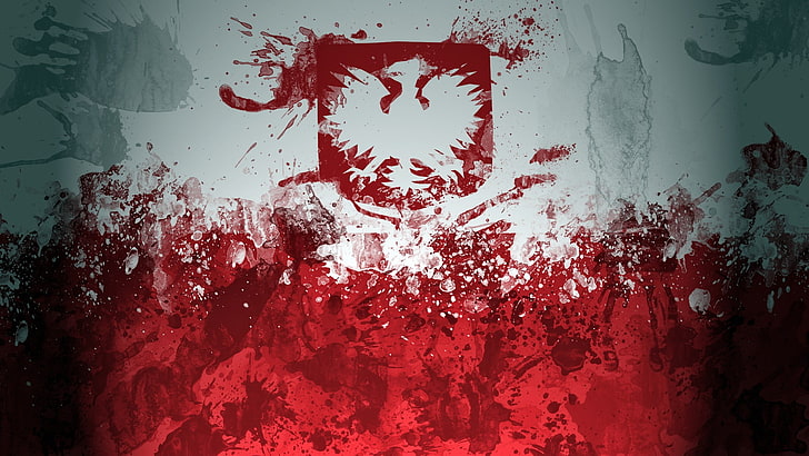 Polandia, bendera, negara, grunge, Wallpaper HD