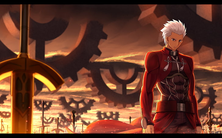 white-haired male character wallpaper, Archer (Fate/Stay Night), Fate Series, Fate/Stay Night, anime, HD wallpaper