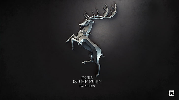 Ours is the Fury tapet, Game of Thrones, A Song of Ice and Fire, digital art, sigils, House Baratheon, HD tapet