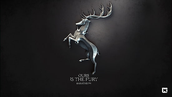 Wallpaper Our Our Fury, Game of Thrones, A Song of Ice and Fire, seni digital, sigils, House Baratheon, Wallpaper HD HD wallpaper