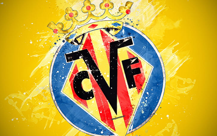 Fotboll, Villarreal CF, emblem, logotyp, HD tapet