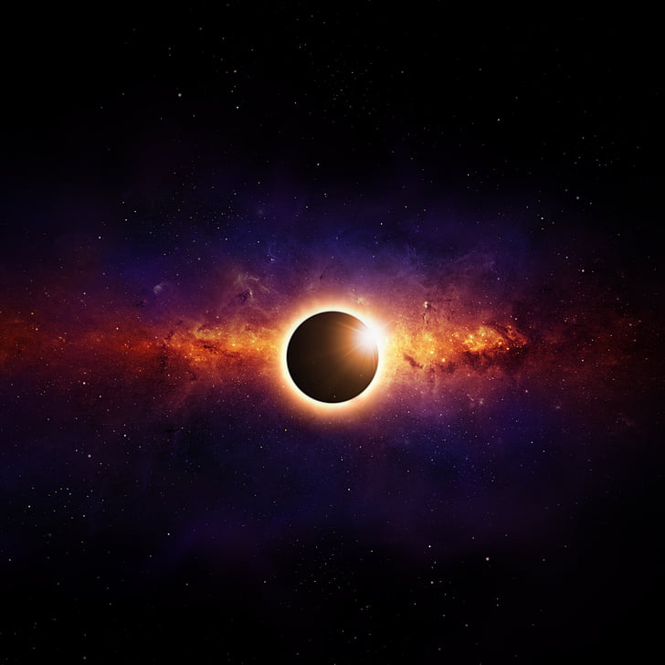eclipse solar, planeta, galaxia, HD, Fondo de pantalla HD