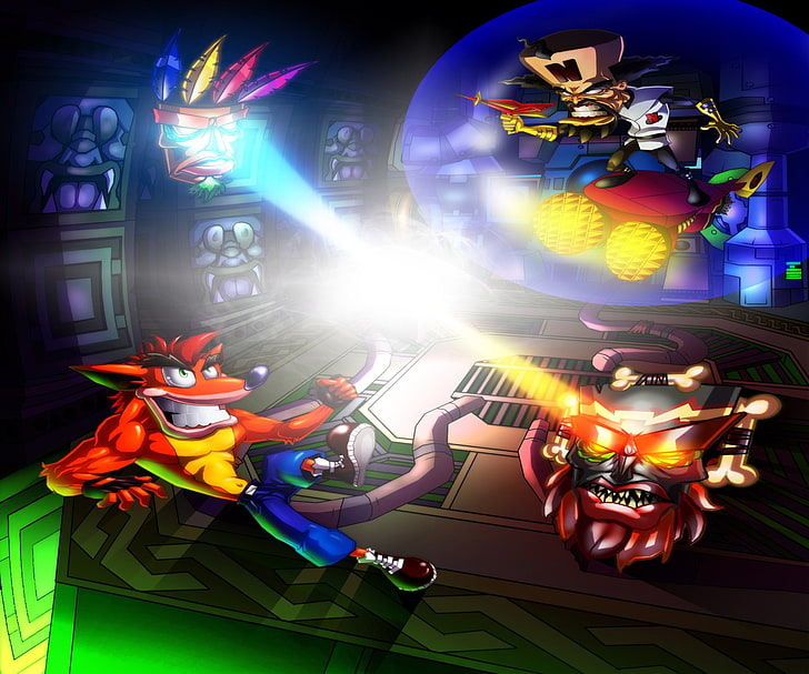 비디오 게임, Crash Bandicoot, Aku Aku (Crash Bandicoot), Crash Bandicoot (캐릭터), Neo Cortex (Crash Bandicoot), Uka Uka (Crash Bandicoot), HD 배경 화면