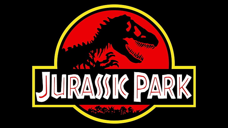 Logo Jurassic Park, Jurassic Park, logo, sylwetka, lata 90., dinozaury, filmy, Tapety HD