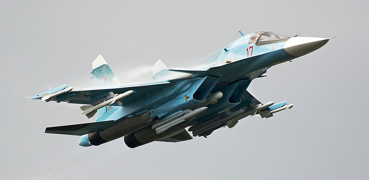 Fuerza aérea rusa, Sukhoi Su-34, aviones de combate, Fondo de pantalla HD