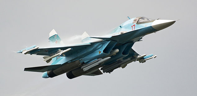 Ryska flygvapnet, Sukhoi Su-34, krigsflygplan, HD tapet HD wallpaper