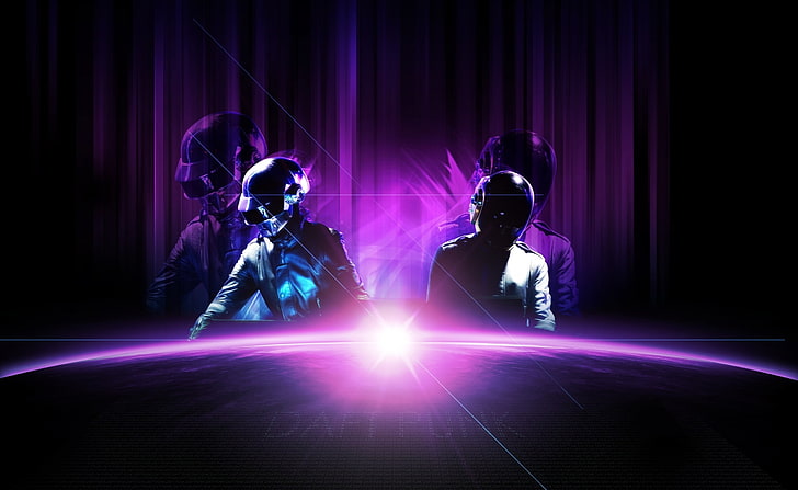 Daft Punk Purple (Live), album cover, Music, Music/Daft Punk, House, robots, French, dj, daft punk, electronic, thomas bangalter, guy manuel de homem christo, one more time, da funk, around the world, HD wallpaper