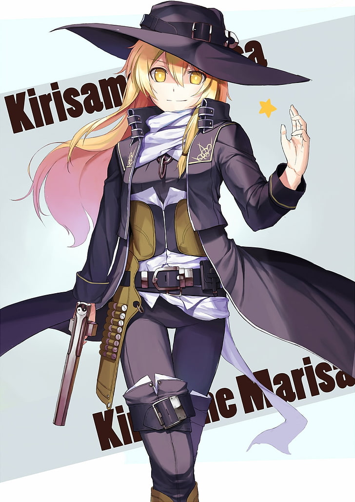 Kirisam Marisa anime character illustration, anime, anime girls, Touhou, Kirisame Marisa, HD wallpaper