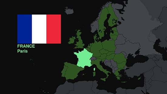 França, Europa, mapa, bandeira, HD papel de parede HD wallpaper
