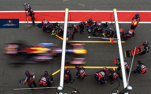 รถแข่ง Formula One F1 Pit Motion Blur HD, รถยนต์, รถ, การแข่งขัน, เบลอ, การเคลื่อนไหว, f1, หนึ่ง, สูตร, หลุม, วอลล์เปเปอร์ HD HD wallpaper