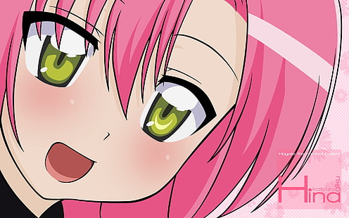 pink-haired girl anime character wallpaper, hayate no gotoku, katsura hinagiku, girl, face, close-up, HD wallpaper HD wallpaper