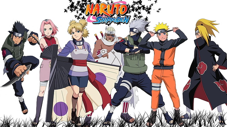 Anime, Naruto, Asuma Sarutobi, Deidara (Naruto), Kakashi Hatake, Killer Bee (Naruto), Naruto Uzumaki, Sakura Haruno, Temari (Naruto), HD wallpaper