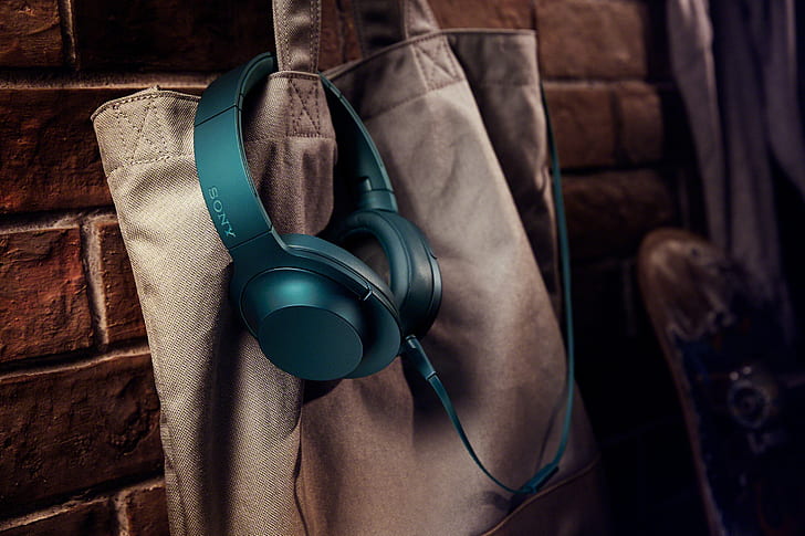 headphones, bag, hi-tech, sony h.earon, HD wallpaper