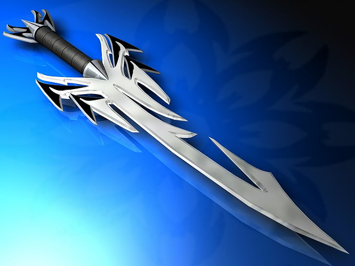 schwarz behandeltes Schwert, Fantasy, Waffe, Schwert, The Witcher, HD-Hintergrundbild