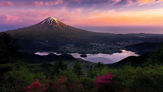 Mont Fuji, Japon, nature, montagnes, Japon, Mont Fuji, paysage, Fond d'écran HD HD wallpaper