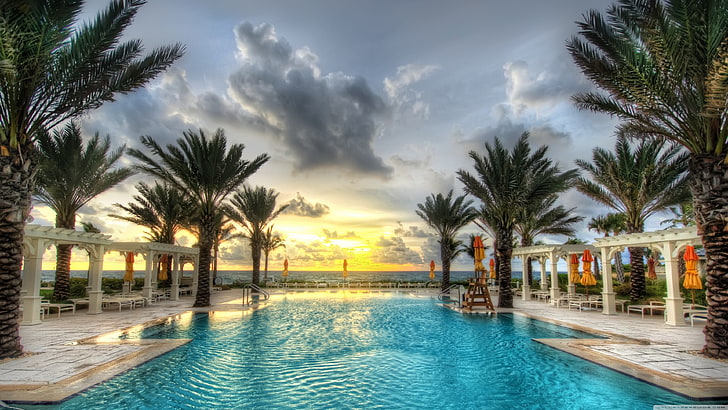 Negril Jamaica Luxury Places Beaches Palm Pool Ocean Wallpaper Hd 3840×2160, HD wallpaper