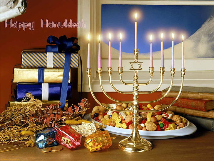 канделябр, свеча, ханука, фестиваль, ханукия, ханука, праздник, еврейский, менора, HD обои