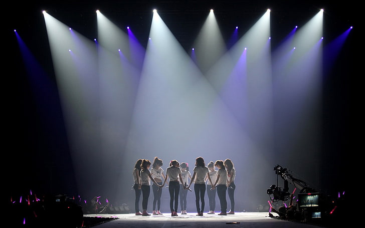 Girls' Generation, K-pop, concerts, spotlights, women, singer, HD wallpaper