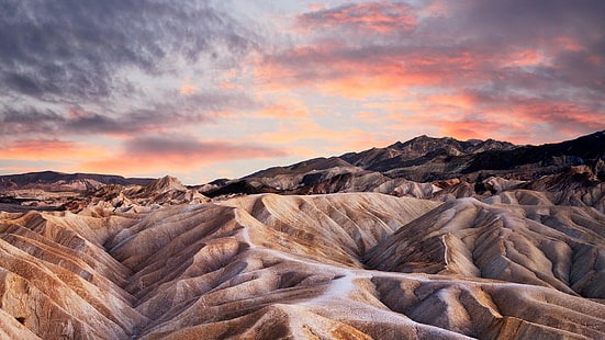 Death Valley National Park, Kalifornien, USA, Canyon, Zabriskie Point, Sunrise, Death Valley, National Park, HD tapet HD wallpaper