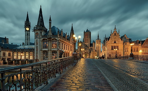 Towns, Ghent, Belgium, Church, HD wallpaper HD wallpaper