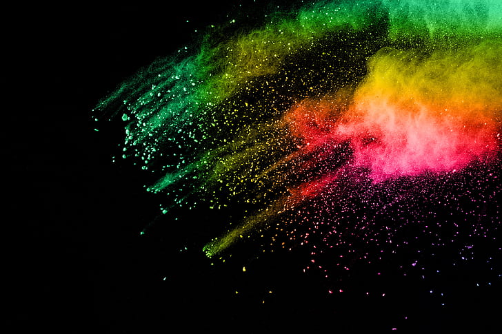 squirt, background, paint, black, colors, colorful, abstract, splash, HD wallpaper