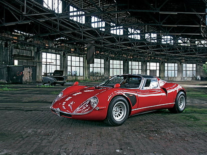 1967 33 سترادال ، ألفا روميو ، السيارة القديمة، خلفية HD HD wallpaper