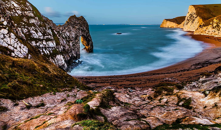 Jorden, Durdle Door, Beach, Cliff, England, Horizon, Nature, Ocean, Rock, HD tapet