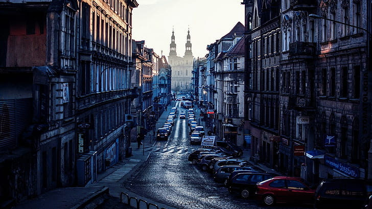 Poland, Poznan, city, cars, buildings, Poland, Poznan, City, Cars, Buildings, HD wallpaper