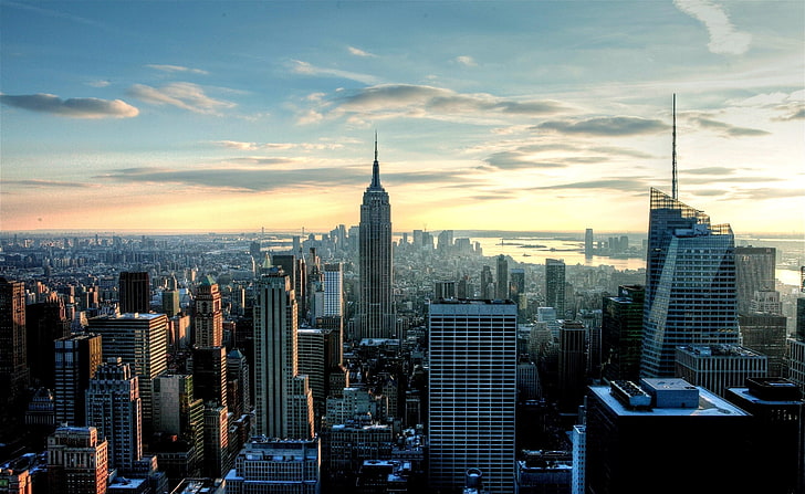 Vue de New York, Empire State Building, New York, États-Unis, New York, NYC, NY, USA New York, USA NYC, Empire State Building, New York Empire State Building, Fond d'écran HD