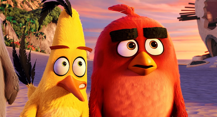 Best Animation Movies of 2016, Angry Birds Movie, chuck, red, HD wallpaper