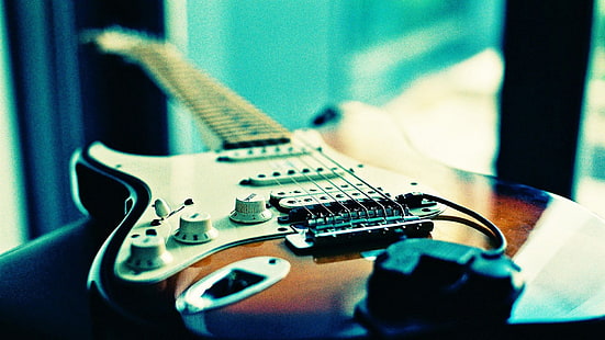 Cool Electric Guitar-Fond d'écran HD de haute qualité, guitare électrique brune, Fond d'écran HD HD wallpaper