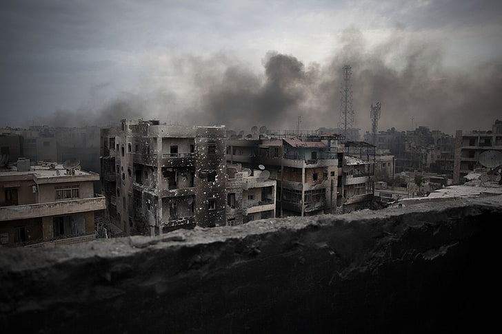Siria, Alepo, guerra, ruina, paisaje urbano, Fondo de pantalla HD